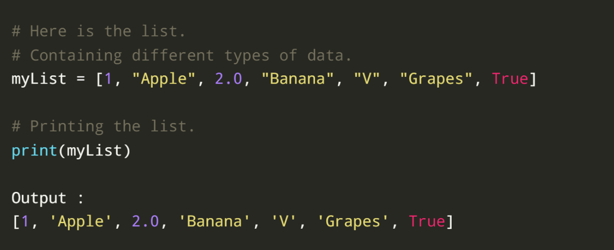 Best Python Training in Patna - List Example